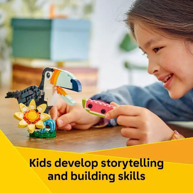 Alt view image 5 of 7 - LEGO Creator 3 in 1 Wild Animals: Tropical Toucan Building Toy for Kids- Jungle Building Blocks & Learning Toy for Girls & Boys, Ages 7+ - Build 3 Animal Toys in 1 Set - Gift for Birthdays - 31173