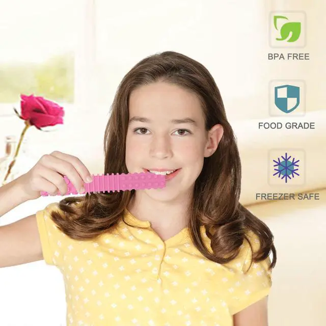 Alt view image 2 of 6 - Sensory Chew Toys for Autistic Children, 4 Pack Silicone Chew Tube Teething Sticks Toys for Autism, ADHD, SPD, Chewies with Special Needs, Oral Motor Chewy Tool for Sensory Kids Chewer