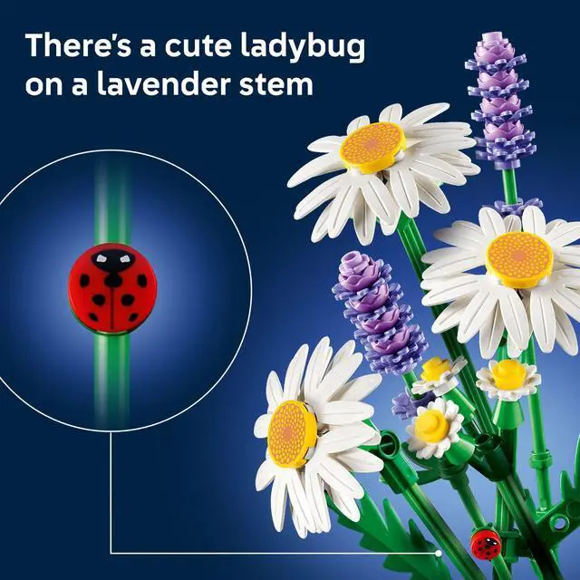 Alt view image 5 of 6 - LEGO Botanicals Daisies Building Toy - Artificial Flowers Crafting Kit for Girls & Boys, Ages 9+ - Kids Room Decor for Book Shelf or Desk - Gift Idea for Birthdays - 11508