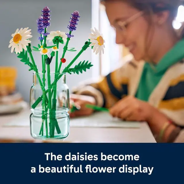 Alt view image 6 of 6 - LEGO Botanicals Daisies Building Toy - Artificial Flowers Crafting Kit for Girls & Boys, Ages 9+ - Kids Room Decor for Book Shelf or Desk - Gift Idea for Birthdays - 11508