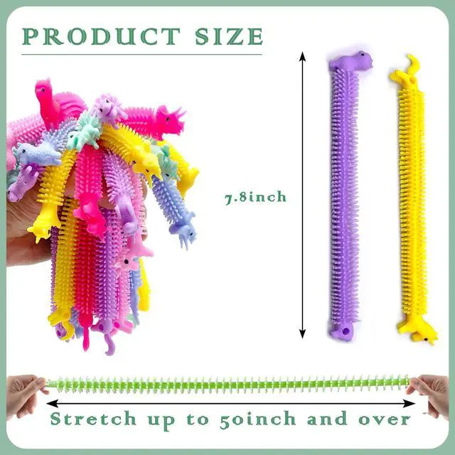 Alt view image 2 of 7 - YZXODN 30 Pack Stretchy Strings Fidget Toys, Sensory Toys Bulk for Kids, Adults Stress Relief, Anti-Anxiety Autism Toys, Perfect for Children's Day, Classroom Exchange, Birthday, Party Favors