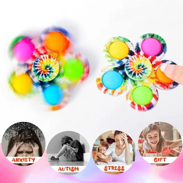 Alt view image 4 of 5 - Gigilli 2 Pack Pop Fidget Spinners, Sensory Fidget Toys for Kids 4-8-12 | Goodie Bags Stuffers Birthday Gifts for Kids, ADHD Autism Fidget Toys for Toddler 1-3-5 Boys Girls, Classroom Prizes