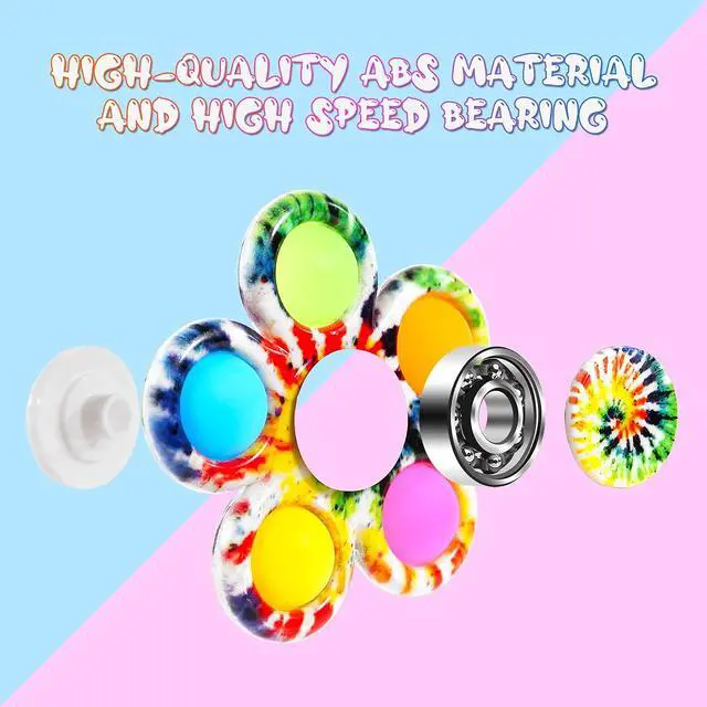 Alt view image 3 of 5 - Gigilli 2 Pack Pop Fidget Spinners, Sensory Fidget Toys for Kids 4-8-12 | Goodie Bags Stuffers Birthday Gifts for Kids, ADHD Autism Fidget Toys for Toddler 1-3-5 Boys Girls, Classroom Prizes
