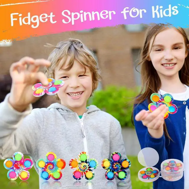 Alt view image 5 of 5 - Gigilli 2 Pack Pop Fidget Spinners, Sensory Fidget Toys for Kids 4-8-12 | Goodie Bags Stuffers Birthday Gifts for Kids, ADHD Autism Fidget Toys for Toddler 1-3-5 Boys Girls, Classroom Prizes