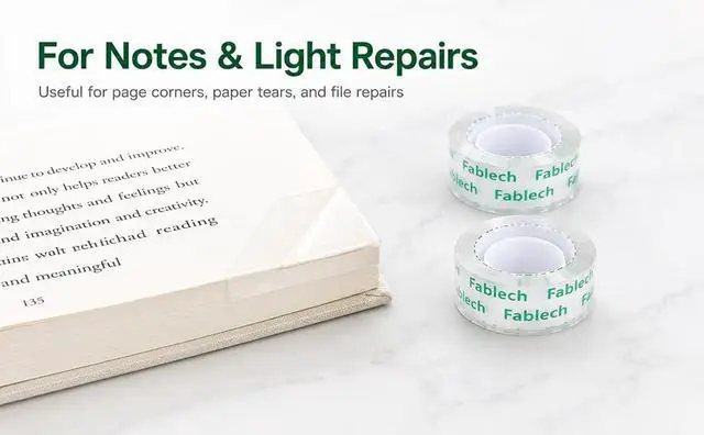 Alt view image 7 of 7 - Fablech Crystal Clear Tape Refills for Dispenser, 3/4 Inch x 1000 Inch, 1 Inch Core, 8 Rolls Pack, Multi-Purpose Transparent Stationery Tape for Home, School, Office, Craft & Daily Use