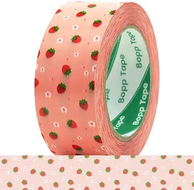 Main image of Arvakr Designer Cute Packing Tape, Colorful Printing Shipping Tape, Carton Decorative Tape for Sealing Boxes, Strawberry - Nude, 1.77" x 110 yd