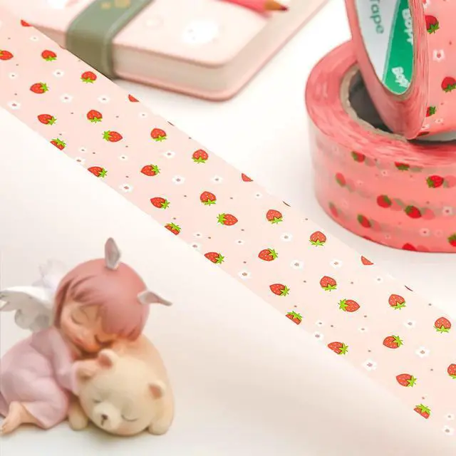 Alt view image 2 of 7 - Arvakr Designer Cute Packing Tape, Colorful Printing Shipping Tape, Carton Decorative Tape for Sealing Boxes, Strawberry - Nude, 1.77" x 110 yd