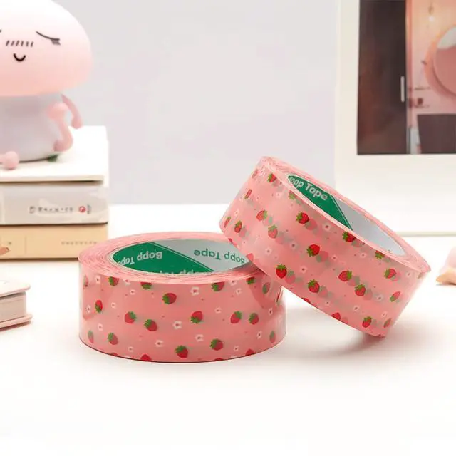 Alt view image 4 of 7 - Arvakr Designer Cute Packing Tape, Colorful Printing Shipping Tape, Carton Decorative Tape for Sealing Boxes, Strawberry - Nude, 1.77" x 110 yd