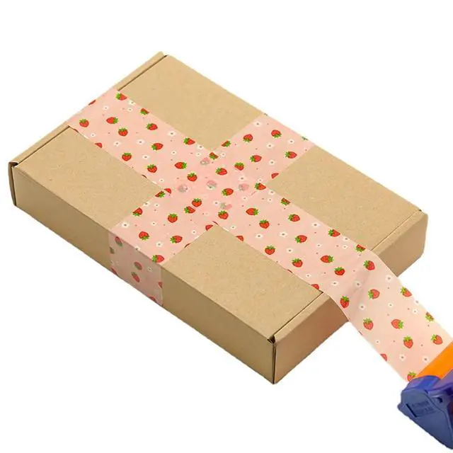 Alt view image 5 of 7 - Arvakr Designer Cute Packing Tape, Colorful Printing Shipping Tape, Carton Decorative Tape for Sealing Boxes, Strawberry - Nude, 1.77" x 110 yd