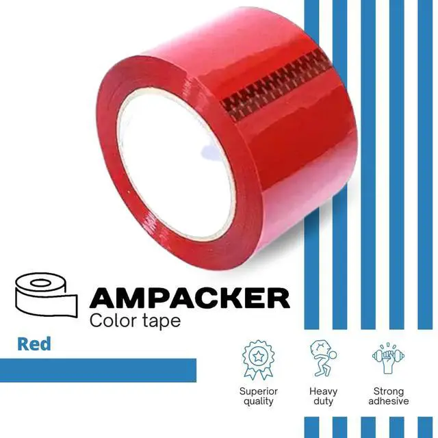 Alt view image 2 of 7 - AMPACKER Red Carton Sealing Tape, Packing Tape, Moving Tape 2" x 110 Yards (2.0 Mil) - Heavy Duty Acrylic Adhesive Tape for Boxes, Moving, Storage, Shipping, Warehouse Color Coding
