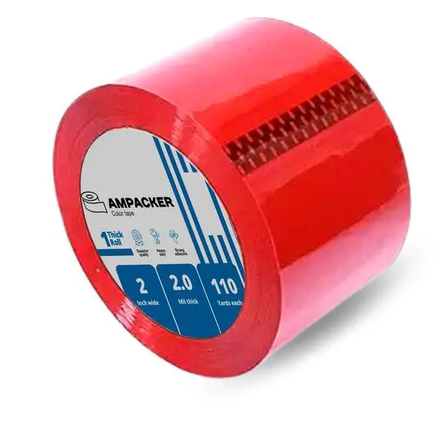 Alt view image 3 of 7 - AMPACKER Red Carton Sealing Tape, Packing Tape, Moving Tape 2" x 110 Yards (2.0 Mil) - Heavy Duty Acrylic Adhesive Tape for Boxes, Moving, Storage, Shipping, Warehouse Color Coding
