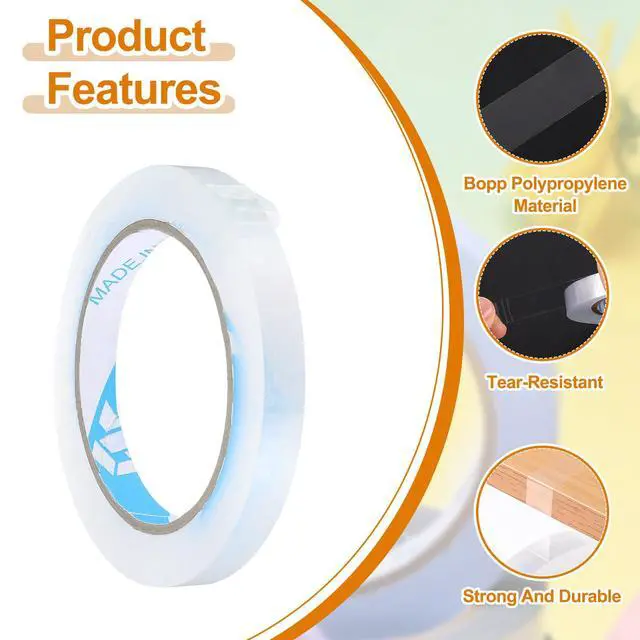 Alt view image 3 of 7 - MECCANIXITY Poly Bag Sealing Tape, 1/2" x 100 Yard Plastic Bag Sealer Tape Packaging Sealing for Shops Packaging Food Vegetable Meat Cake Bread Freezer Ice, Clear