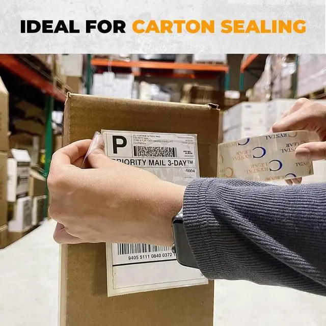 Alt view image 5 of 6 - WOD CST22CC Crystal Clear See-Through Packing Tape 3/8 inch x 110 yds. for Carton Sealing Mailing, Shipping, and Protection, Label Covering, Lamination, and Outdoor Uses.