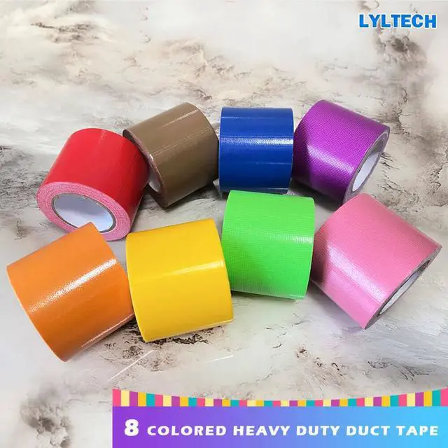 Alt view image 3 of 7 - LYLTECH Rainbow Colored Duct Tape 8 Rolls 1.5in x 22ft Variety Pack | Heavy duty waterproof hand tear tape, ideal for packaging, arts, crafts, DIY decoration projects