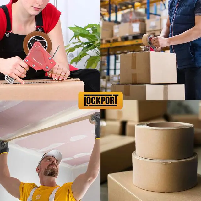 Alt view image 6 of 7 - Lockport Eco Friendly Brown Packing Tape, 2 Inch x 50 Yards, 3 Rolls of Brown Kraft Paper Tape with Strong Adhesion for Moving Boxes, Shipping & Packaging, Biodegradable Waterproof Heavy Duty