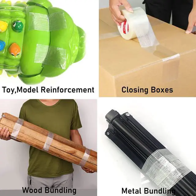 Alt view image 2 of 7 - KAIY Strapping Tape Heavy Duty Fiberglass Tape Filament Packing | 3/4 Inch x 60 Yards Heavy Duty Reinforced Packing Tape, Strong Adhesive Shipping Moving Carton Sealing Box Strapping Tape
