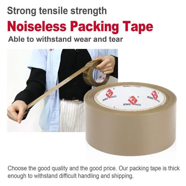 Alt view image 4 of 7 - BOMEI PACK Brown Packing Tape with Dispenser,2 Pack Heavy Duty Packaging Tape,1.88 Inch x 55 Yards,Strong Brown Tape for Shipping Moving Sealing,Noiseless Shipping Tape for Packing