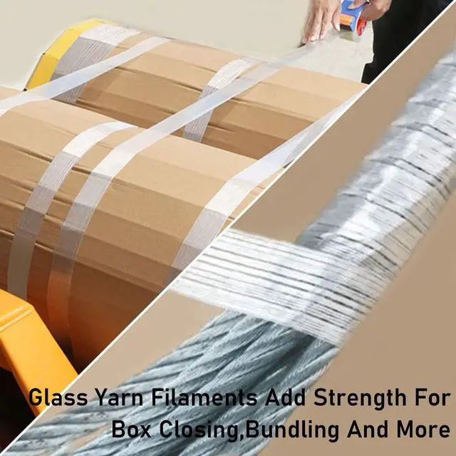 Alt view image 4 of 7 - KAIY Strapping Tape Heavy Duty Fiberglass Tape Filament Packing | 3/4 Inch x 60 Yards Heavy Duty Reinforced Packing Tape, Strong Adhesive Shipping Moving Carton Sealing Box Strapping Tape
