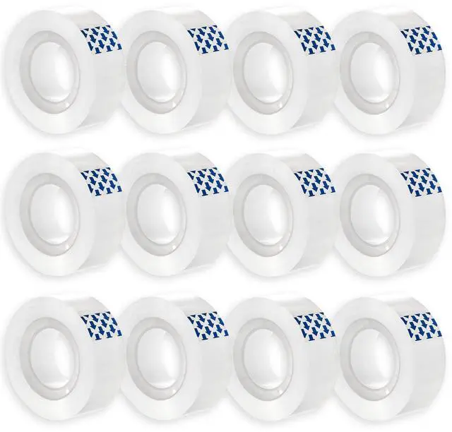 Main image of BUOFPK 12 Rolls Clear Tape, Transparent Tape Refills for Dispenser, | 1 Inch Core,3/4 x 1000 Inches per roll,Strong Adhesive for Gift Wrapping, Office, School, Home, Desk Supplies & Crafts