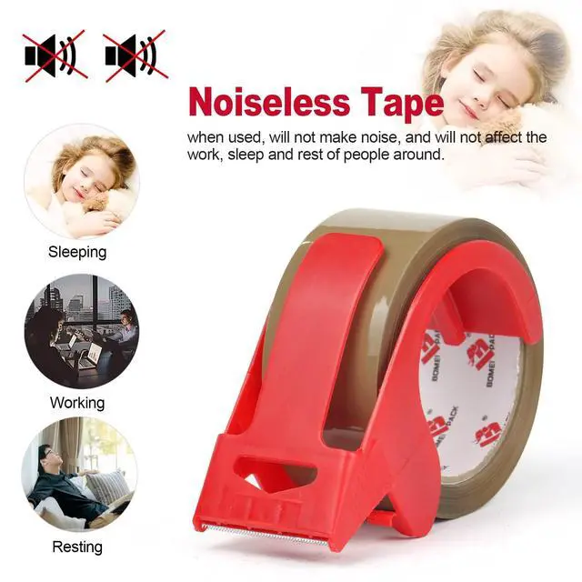 Alt view image 3 of 7 - BOMEI PACK Brown Packing Tape with Dispenser,2 Pack Heavy Duty Packaging Tape,1.88 Inch x 55 Yards,Strong Brown Tape for Shipping Moving Sealing,Noiseless Shipping Tape for Packing