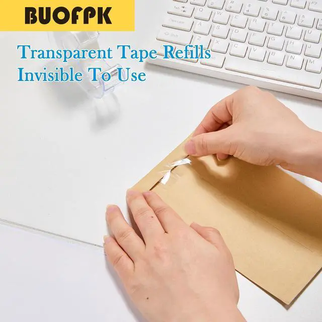 Alt view image 7 of 7 - BUOFPK 12 Rolls Clear Tape, Transparent Tape Refills for Dispenser, | 1 Inch Core,3/4 x 1000 Inches per roll,Strong Adhesive for Gift Wrapping, Office, School, Home, Desk Supplies & Crafts