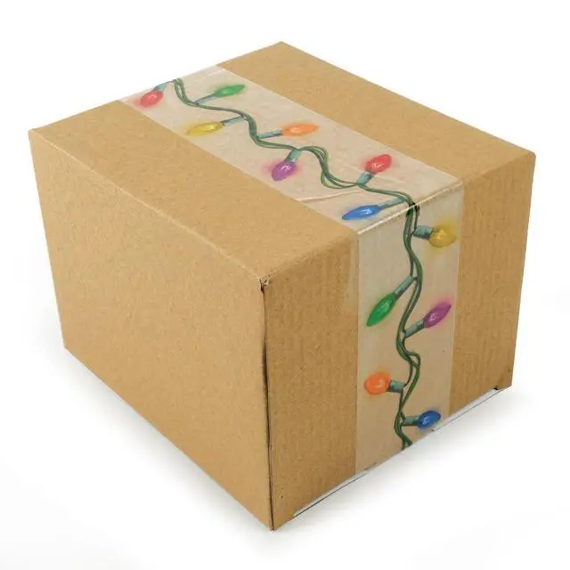 Alt view image 4 of 5 - Genuine Fred Special DELIVERY Holiday Packing Tape, Fun String Lights Design, 60ft Roll with Built-in Dispenser, Perfect for Shipping, Holiday Gifts, and Fun Packaging, Printed Packing Tape