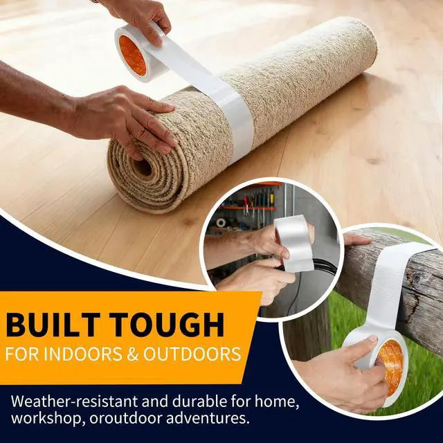 Alt view image 6 of 7 - YONGJIN White Duct Tape Waterproof, 2 Pack, 2 Inch x 40 Yards Total | Easy tear by hand, no residue cloth tape. Waterproof, multi-purpose for indoor, outdoor, repairs, DIY, packaging, and crafts