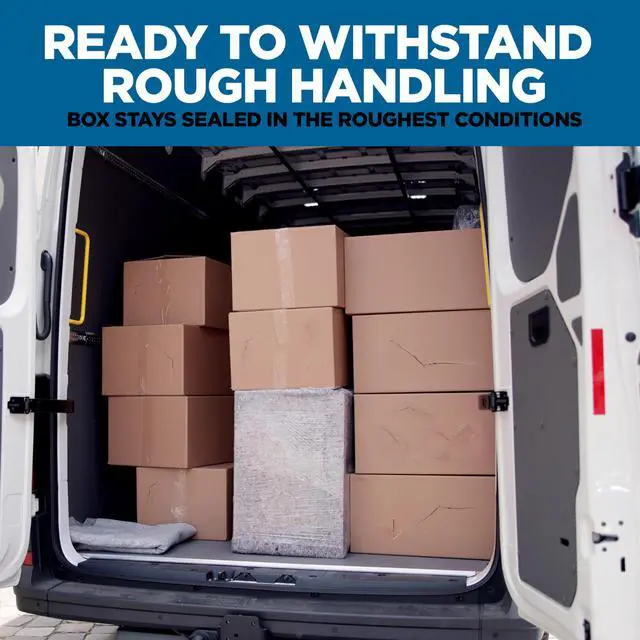 Alt view image 6 of 7 - Scotch Heavy Duty Recycled Packaging Tape, 2 Rolls with Dispensers, 1.88 in x 800 in Clear Heavy Duty Packing Tape for Shipping, Moving and Storage Boxes