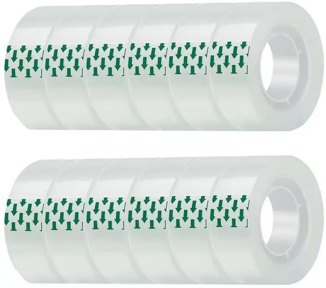 Main image of JACMD 12 Rolls Clear Transparent Tape Refills, 3/4 x 1000 inches, All-Purpose Glossy Tape for Office, Home, School, Packaging, and Gift Wrapping