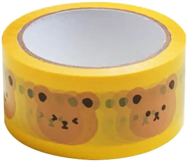 Main image of DEAD SKIN Bear Print Packing Tape, Yellow Carton Sealing Tape, 48mm x 40m (W x L) (1.9 in x 131 ft), Decorative Shipping Tape for Boxes
