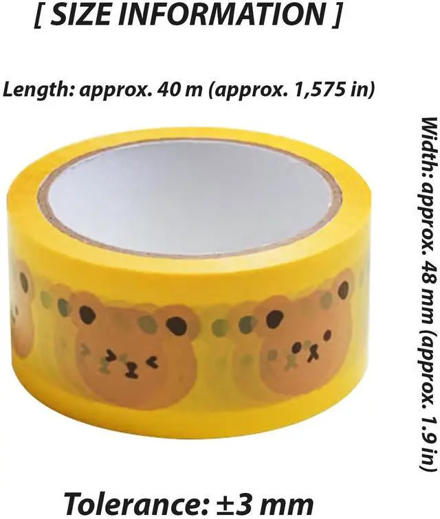 Alt view image 4 of 7 - DEAD SKIN Bear Print Packing Tape, Yellow Carton Sealing Tape, 48mm x 40m (W x L) (1.9 in x 131 ft), Decorative Shipping Tape for Boxes