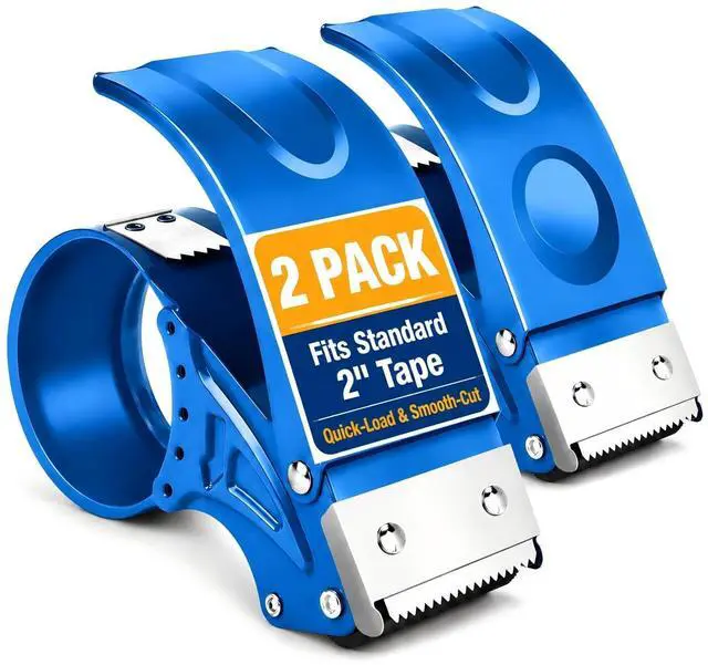 Main image of 2 Pack Heavy Duty Packing Tape Dispenser Gun, Fits Tape up to 2 Inches Wide | 2 inch Packing Tape Dispenser with 3-Inch Core, Adjustable Brake Tape Gun for Shipping, Moving, Office & Warehouse