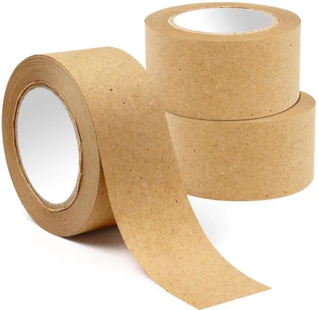 Main image of SBYURE 3 Pack Brown Paper Tape,Water Activated Tape Kraft Tape Cardboard Tape for Packaging, Shipping (36 mm x 89 yd)