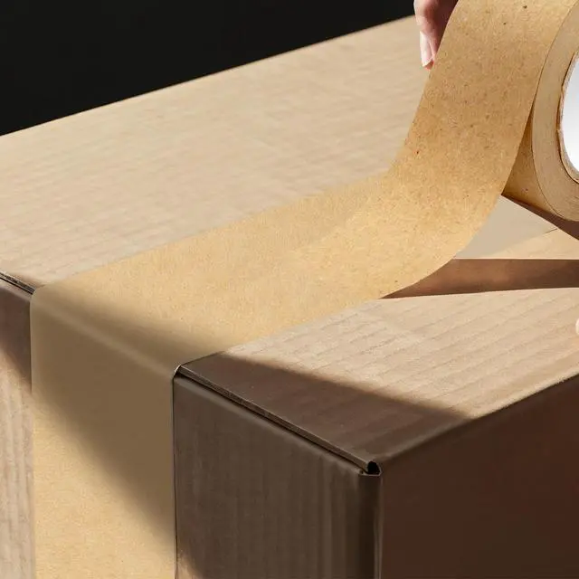 Alt view image 5 of 6 - SBYURE 3 Pack Brown Paper Tape,Water Activated Tape Kraft Tape Cardboard Tape for Packaging, Shipping (36 mm x 89 yd)
