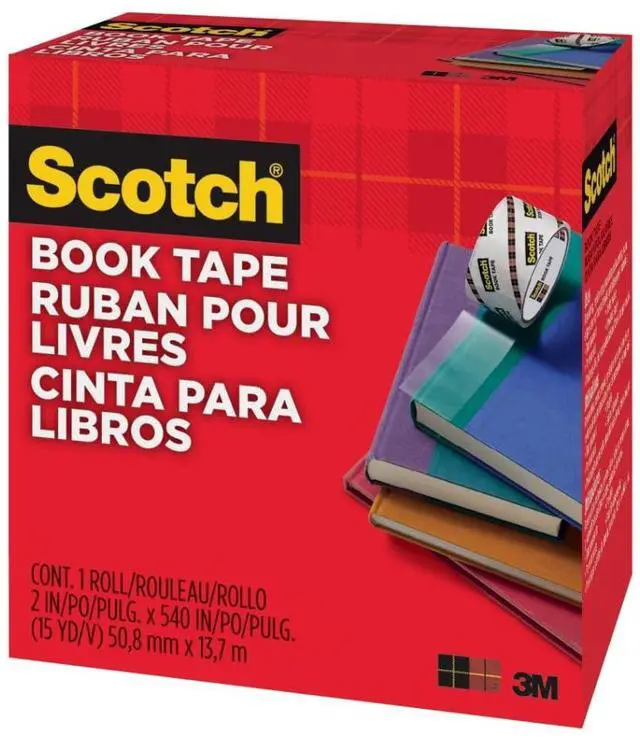 Alt view image 2 of 7 - Scotch Book Repair Tape, 2 in x 15 yd, Clear Durable Tape for Repairing and Protecting Book Bindings & Covers