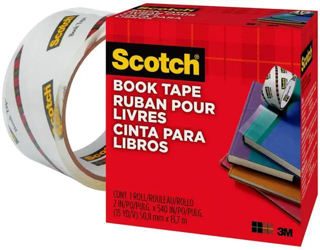 Alt view image 5 of 7 - Scotch Book Repair Tape, 2 in x 15 yd, Clear Durable Tape for Repairing and Protecting Book Bindings & Covers