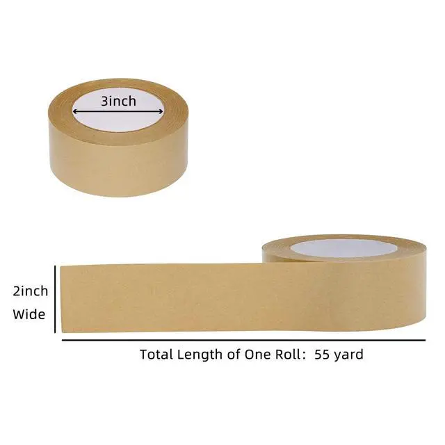 Alt view image 2 of 7 - TooCust Kraft Paper Tape Self Adhesive,2" X55YD,Brown Paper Tape, Biodegradable Brown Packing Tape,Paper Packing Tape with Strong Adhesive,1 Roll