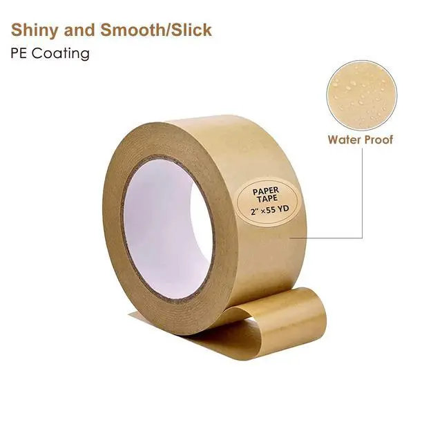 Alt view image 3 of 7 - TooCust Kraft Paper Tape Self Adhesive,2" X55YD,Brown Paper Tape, Biodegradable Brown Packing Tape,Paper Packing Tape with Strong Adhesive,1 Roll