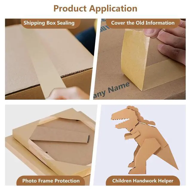Alt view image 7 of 7 - TooCust Kraft Paper Tape Self Adhesive,2" X55YD,Brown Paper Tape, Biodegradable Brown Packing Tape,Paper Packing Tape with Strong Adhesive,1 Roll