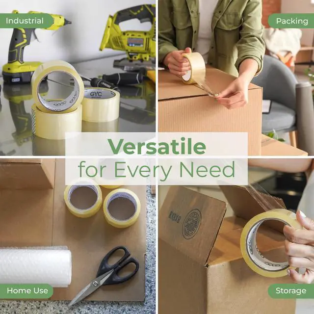 Alt view image 5 of 7 - GYC Packing Tape Heavy Duty Clear Box Sealing Tape, Strong Adhesive 6 Rolls, 1.88" x 65 Yards Durable Shipping & Packaging Tape for Moving Boxes