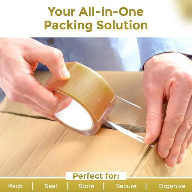 Alt view image 5 of 6 - Infinite Pack Adhesive Packaging Tape, Strong Plastic, 12 Tape Rolls | 1.88 in x 54.6 yd, Water Base, Crystal Clear, Low Odor, for Shipping, Moving and Storage