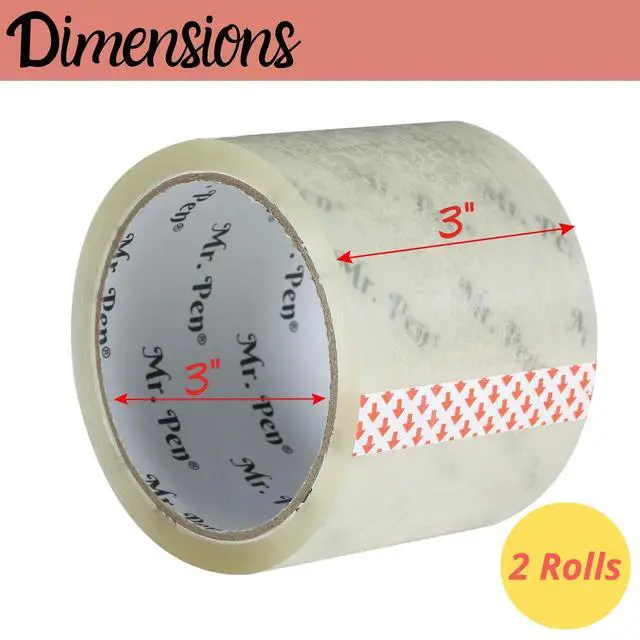 Alt view image 2 of 7 - Mr. Pen- 3 inch Packing Tape, 2 Pack, Wide Tape, 45 Yards, 1.9mil, No Smell | 3 inch Tape, Shipping Tape, Packaging Tape, Packing Tape Rolls, Clear Packing Tape, Moving Tape, Packing Tape Refill