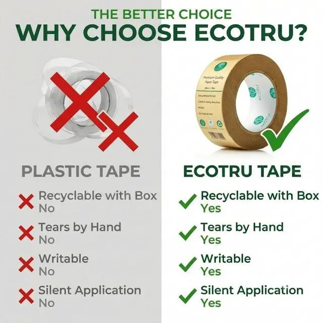 Alt view image 6 of 7 - ecotru Ultra Strong Kraft Paper Packing Tape, Heavy Duty Brown Packing Tape for Box & Carton Sealing Packaging Shipping Moving & Masking, Eco Friendly Biodegradable Painters Tape, 2 Inch x 44 Yard
