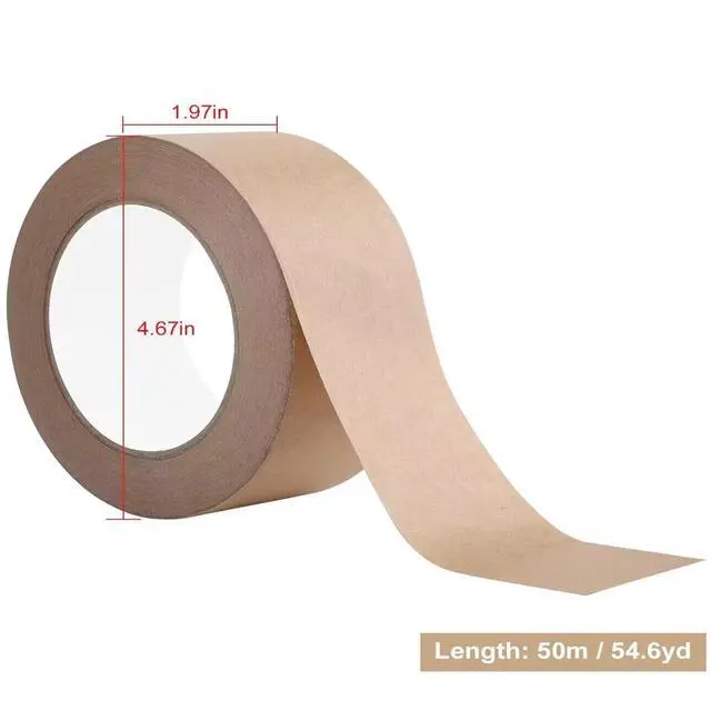 Alt view image 3 of 7 - WANBAO 1 Rolls Kraft Paper Tape Brown Packing Tape 2 inch x 55 Yard | for Packing Boxes, Sealing Cardboard Boxes, Packaging and Masking Use