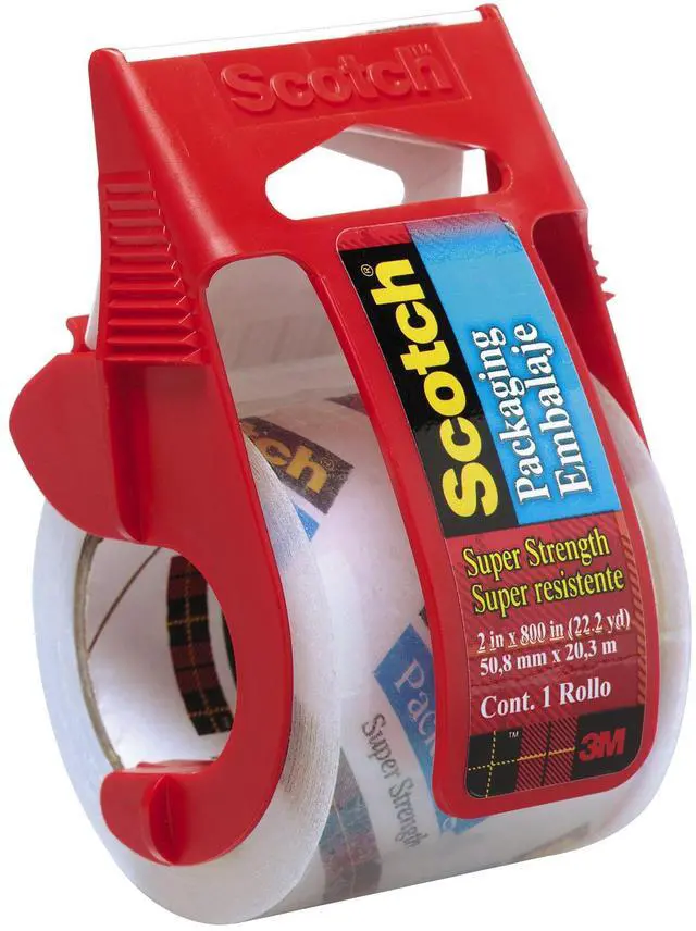 Main image of Scotch Heavy Duty Shipping Packaging Tape, 1 Roll with Dispenser, 1.88" x 22.2 Yards, 1.5" Core, Great for Packing, Shipping & Moving, Clear (341)