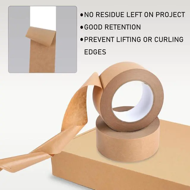 Alt view image 6 of 7 - WANBAO 1 Rolls Kraft Paper Tape Brown Packing Tape 2 inch x 55 Yard | for Packing Boxes, Sealing Cardboard Boxes, Packaging and Masking Use