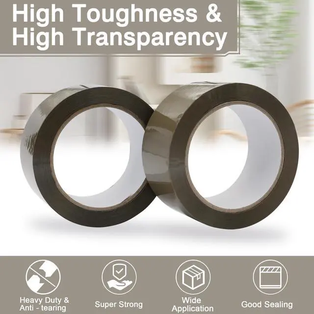 Alt view image 6 of 6 - Maartla 2 Pack Brown Packing Tape Heavy Duty, 2 inch X 93 Yards Per Roll, Wide Carton Packing Tape Shipping Tape Box Tape for Sealing Moving Mailing Office Storage, 2 mil Thick