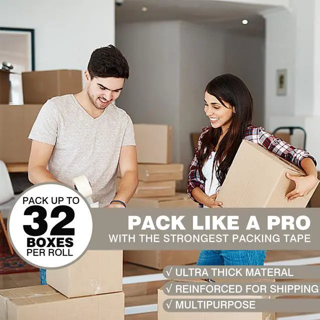 Alt view image 3 of 6 - Maartla 2 Pack Brown Packing Tape Heavy Duty, 2 inch X 93 Yards Per Roll, Wide Carton Packing Tape Shipping Tape Box Tape for Sealing Moving Mailing Office Storage, 2 mil Thick
