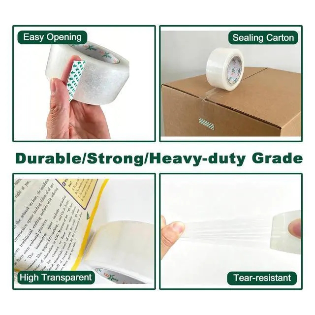 Alt view image 4 of 7 - XJOYXWAY Clear Packing Tape, 1.88" x 60 yds, 2Rolls,Tape for Shipping Packaging Moving Sealing, Thicker Clear Packing Tape, (2.7Mil x 1.88" x 60Yds)