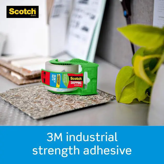 Alt view image 5 of 7 - Scotch Heavy Duty Greener Shipping Packaging Tape, 1 Roll with Dispenser, 1.88"ch x 700 inch, 1.5" Core, Great for Packing, Shipping & Moving, Clear (142G)